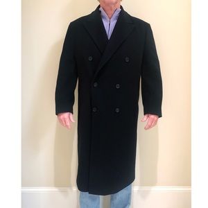 Men’s Italian Wool & Cashmere Coat Black 44